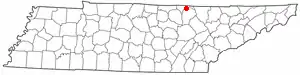 Location of Pall Mall, Tennessee