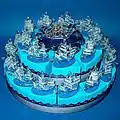 Favor Cake with 24 carton boxes and glass sailor ships