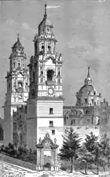 Cathedral of Morelia in 1889 by Susan Hale.