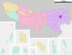 Location of Taitō in Tokyo
