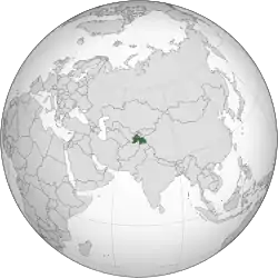 Location of&nbsp;Tajikistan&nbsp;(green)