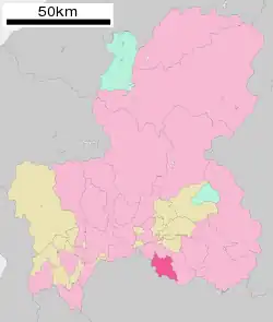 Location of Tajimi in Gifu Prefecture