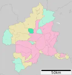 Location of Takayama in Gunma Prefecture