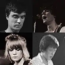 Talking Heads in the late 1970s; clockwise from top left: David Byrne, Jerry Harrison, Chris Frantz, Tina Weymouth
