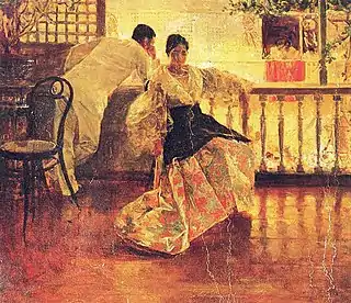 Filipino couple in Tampuhan by Juan Luna