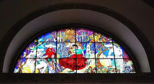 Stained glass window entitled "El Jarabe Tapatio"