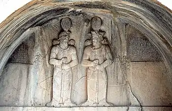 Relief of Shapur III (left) and Shapur II (right).