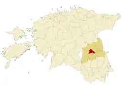 Location of Tartu in Estonia