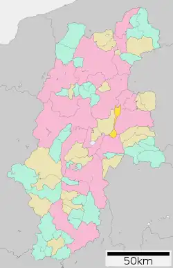 Location of Tateshina in Nagano Prefecture