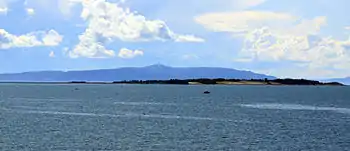 Colour photograph of an island