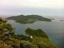 A view of Terre-de-Bas from Chameau Hill on Terre-de-Haut