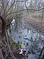 Teaneck Creek in December 2003 littered with debris before cleanup