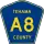 County Road A8 marker