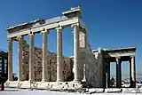 The North Porch of the Erechtheum, an ancient Greek temple from the Acropolis of Athens