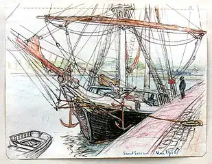 Terre-neuvas at quay in Saint-Servan, Saint-Malo, Museum of the History of the City and the Malouin Country.