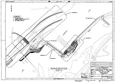 The Dalles Dam site plan.