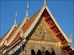 Pitched roof with decorated gable, Chang Mai, Thailand