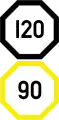 Speed limit for Thai railways. The upper figure shows the limit for diesel multiple units, while the lower limit applies to locomotive-hauled trains.