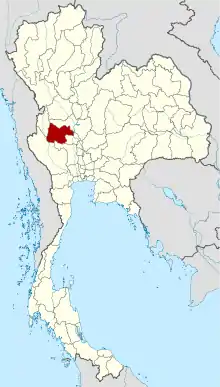 Map of Thailand highlighting Uthai Thani province