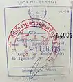 Visa on arrival stamp issued at Don Mueang International Airport in a Taiwan passport