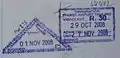 Entry and exit stamps issued at Phuket International Airport