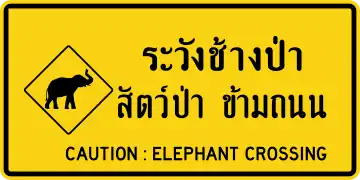 Caution Elephant crossing