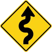 Winding road, first bend to right