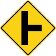 Side road junction on right
