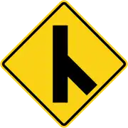 Skewed side road junction on right