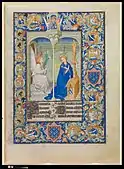 Illuminated Book of Hours with acanthus leaf ornamental border, c. 1406–09