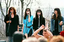 The Burns Sisters perform in their hometown of Ithaca, NY in April 1987