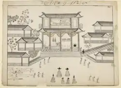 Manor of the Trịnh lords, painted by Samuel Baron in 1685.