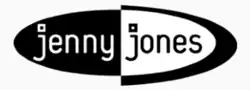 A logo for the American television series The Jenny Jones Show, featuring black and white letters over a white backdrop