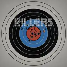 A bullseye target with the numbers "2003" on the left center side and "2013" on the right side. Bullet holes are seen on the target.