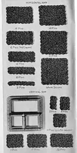 Some commercial looms have bars used to make fractional-sized squares.