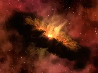 Image 9Artist's conception of a protoplanetary disk (from Formation and evolution of the Solar System)