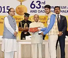 Varun Grover at the 63rd National Film Awards receiving award for Best Lyrics for Dum Laga Ke Haisha