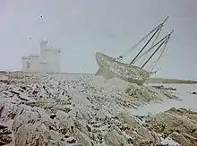 The schooner Thomas Parker, which was wrecked on St Mary's Isle during a storm on October 26, 1867