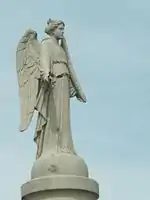The figure of Victory at the top of the Amiens war memorial