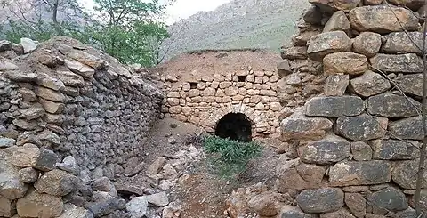 The ruins of the ancient Assyrian church of St. Mārī in the village of İkiyaka