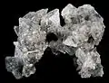 Thénardite, cluster of  transparent crystals from Soda Lake, California. Width of cluster is 9&nbsp;cm (3.5&nbsp;in)