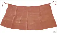 A Western Han skirt made of thin silk, composed of four pieces sewn together. Excavated from the Mawangdui Tomb No.1. Now stored in the Hunan Museum.