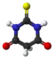 Ball-and-stick model of thiobarbituric acid