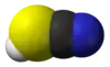 Spacefill model of thiocyanic acid