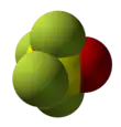 Space-filling model of thionyl tetrafluoride