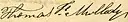 Signature of Thomas F. Mulledy on the articles of agreement for the 1838 slave sale