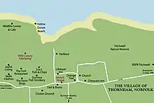 Map of Thornham Village on the Norfolk coast