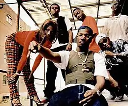 Three 6 Mafia full lineup, late 1990s DJ Paul, Koopsta Knicca, Crunchy Black, Lord Infamous, Juicy J, Gangsta Boo