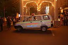 Thrissur City Police Control Room Vehicle in Thrissur city during the famous Thrissur Pooram festival.