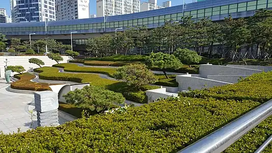 Tiered garden at the Busan Museum of Art, 2018